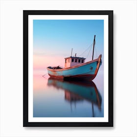 Old Fishing Boat At Sunrise Art Print