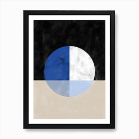 Blue And White Abstract Painting  Art Print