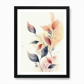 Watercolor Leaves Canvas Print Art Print