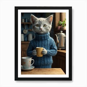 Cat In A Sweater 1 Art Print