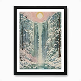 Winter Waterfall no1 Art Print