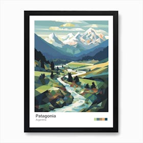 Patagonia, Argentina View   Geometric Vector Illustration 1 Poster Art Print