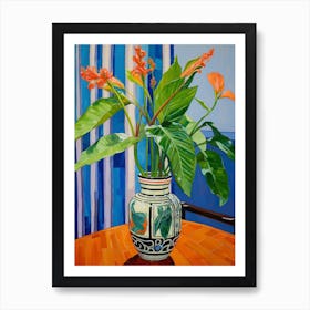 Flowers In A Vase Still Life Painting Bird Of Paradise 2 Art Print