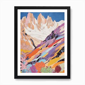 Nanga Parbat Pakistan 1 Colourful Mountain Illustration Art Print