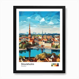 Stockholm, Sweden, Geometric Illustration 4 Poster Art Print