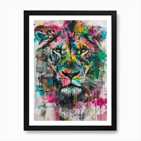 Colorful Lion Art Print