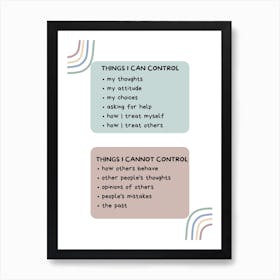 Things I Can Control Art Print