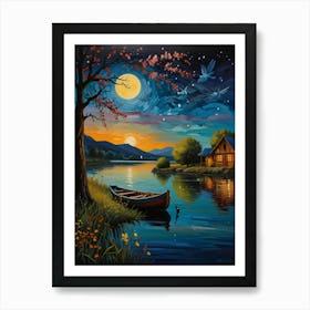 Night By The Lake 7 Art Print