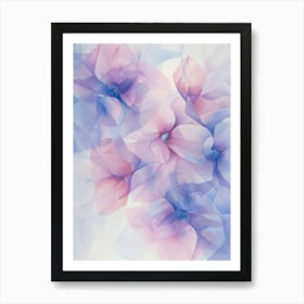 Flowers In Blue And Pink Art Print