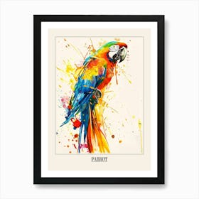 Parrot Colourful Watercolour 4 Poster Art Print