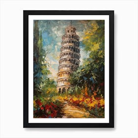 Tower Of Pisa Monet Style 2 Art Print