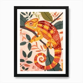 Chameleon Modern Abstract Illustration 1 Art Print