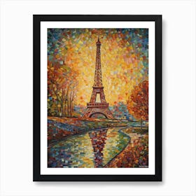 Eiffel Tower Paris France Paul Signac Style 18 Art Print