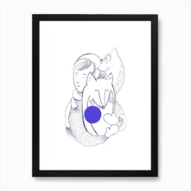 Snow Wolf Art Print