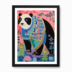 Maximalist Animal Painting Panda 3 Art Print