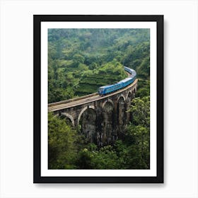 Train Crossing A Bridge Art Print