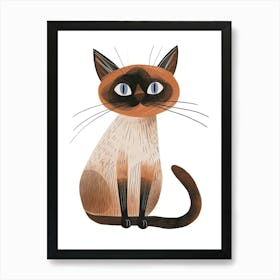 Siamese Cat Clipart Illustration 3 Art Print