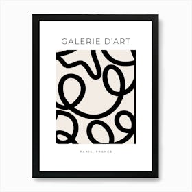 Abstract Line Black And White Art Print