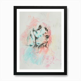 Colourful Bergamasco Sheepdog Abstract Line Illustration 3 Art Print