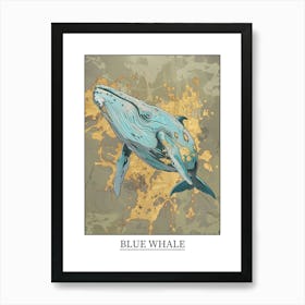 Blue Whale Precisionist Illustration 2 Poster Art Print