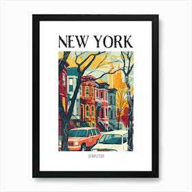 Stapleton New York Colourful Silkscreen Illustration 4 Poster Art Print