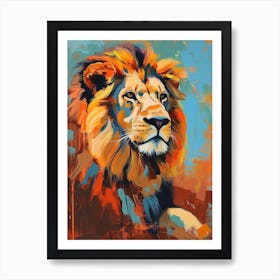 Southwest African Lion Symbolic Imagery Fauvist Painting 1 Art Print