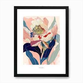 Colourful Flower Illustration Poster Peony 3 Art Print