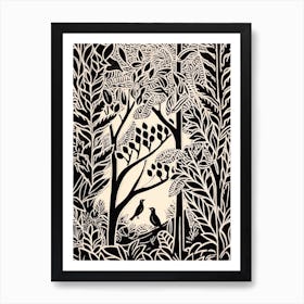 B&W Plant Illustration Zz Plant 9 Art Print