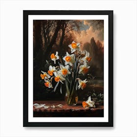 Baroque Floral Still Life Daffodil 1 Art Print