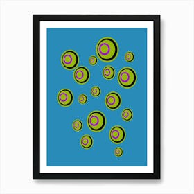 School Of Boodos Blue Fizzy Formation Art Print