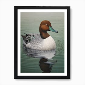 Ohara Koson Inspired Bird Painting Canvasback 4 Art Print