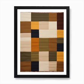 American Patchwork Quilting Inspired Art Earth Tones, 1203 Art Print