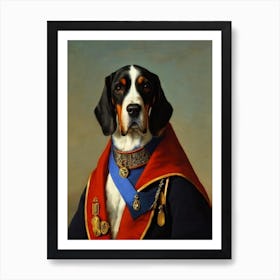 Bluetick Coonhound 2 Renaissance Portrait Oil Painting Art Print