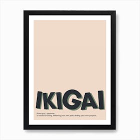 Definition Ikigai Art Print