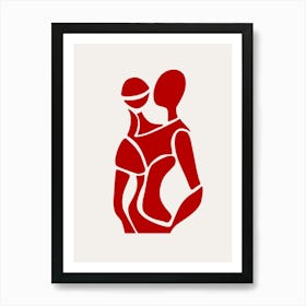 Abstract Red Figure 2 Art Print