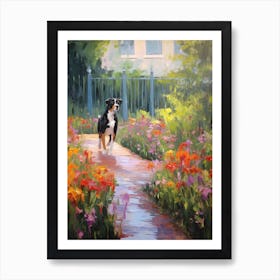 A Painting Of A Dog In Brooklyn Botanic Garden, Usa In The Style Of Impressionism 03 Art Print