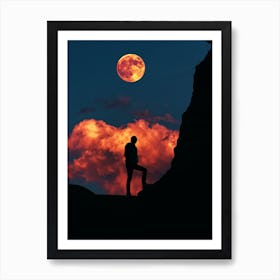 Standing With Moon Art Print