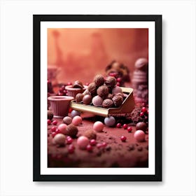Chocolates On A Table sweet food Art Print