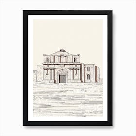 Alamo 3 San Antonio Boho Landmark Illustration Art Print