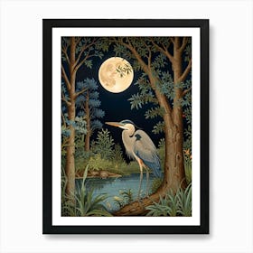 William Morris Blue Heron 1 Art Print