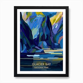 Glacier Bay National Park Travel Poster Matisse Style 3 Art Print