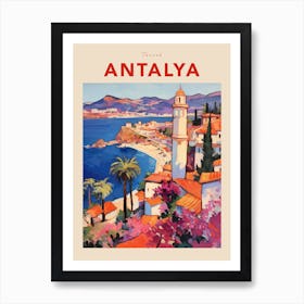 Antalya Turkey 4 Fauvist Travel Poster Art Print