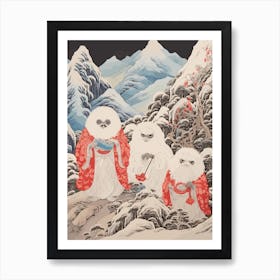 Zao Onsen Snow Monsters, Japan Vintage Travel Art 3 Art Print