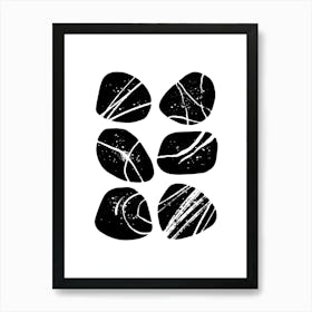 Black And White Rocks 1 Art Print