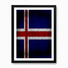 Iceland Flag Texture Art Print