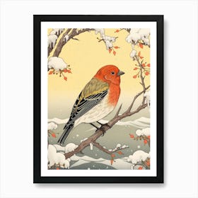 Bird Illustration Finch 1 Art Print