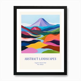 Colourful Abstract Tongariro National Park New Zealand 3 Poster Blue Art Print