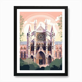 Westminster Abbey   London, England   Cute Botanical Illustration Travel 0 Art Print