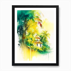 Jamaica Watercolour Pastel Tropical Destination Art Print