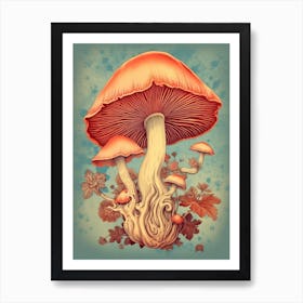 Vinatge Storybook Mushroom 2 Art Print
